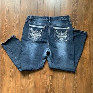 Dark wash hydraulic jeans
